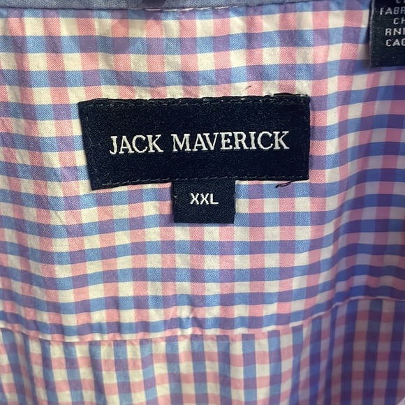 Jack Maverick men’s business casual button down cotton shirt plaid Size XXL - Picture 2 of 11
